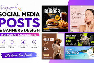 create instagram facebook ig post social media kits posts banners design canva