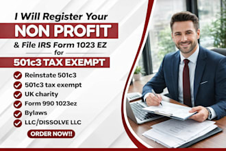 register your nonprofit and file irs form 1023 ez for 501c3 tax exempt approval