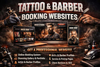 design responsive tattoo website tattoo studio barbers booking website