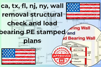 ca tx fl nj ny wall removal structural check load bearing pe stamp plan