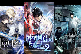 draw webtoon cover design graphic novel light novel comic book cover art