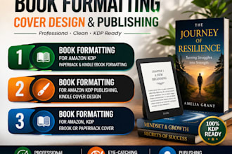 book formatting for amzon, kdp ebook or paperback cover