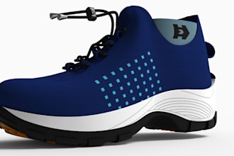 design realistic 3d sneaker model for footwear and 3d printing