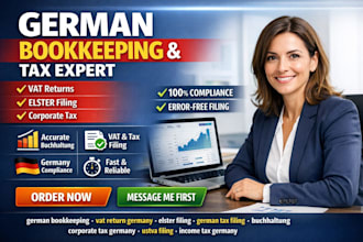 do german bookkeeping, tax filing, corporate tax, vat return and elster filing