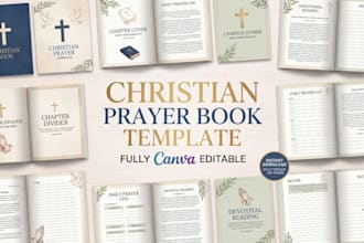 create a beautiful prayer journal, bible study, or devotional canva template