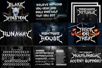 create special halloween,scary mystery, horror font logo
