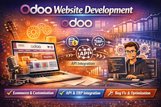 develop and customize odoo website ecommerce, API integration, webador CRM