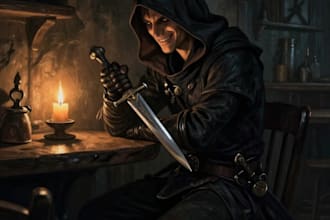 draw a fantasy character for dnd, pathfinder, etc