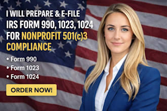 prepare and efile irs form 990, 1023, 1024 for nonprofit 501c3 compliance