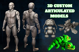sculpt 3d articulated model, 3d bjd model, fidgets flexi toy for stl 3d printing