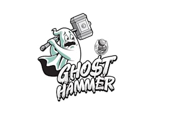 design creative ghost hammer logo