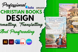 translate profread format design christian book to english french spanish german