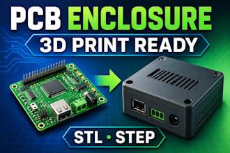 design custom pcb enclosure, electronic housing, prototype, 3d printable case