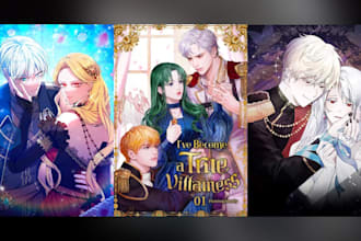 webtoon cover anime manga comic book illustration manhwa light novel cover art