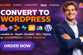 convert lovable ai replit durable wix figma to wordpress clone website elementor