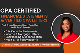 write CPA financial statement, audit financial, US CPA and expenses ratio letter