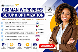 set up german wordpress yoast seo borlabs cookie wp rocket woocommerce elementor