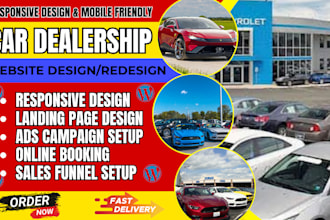 car dealership wordpress website auto dealership showcase website, landing page