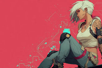 design anime character cyberpunk character
