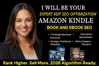 do expert amazon kdp seo optimization for book and ebook keywords and conversion