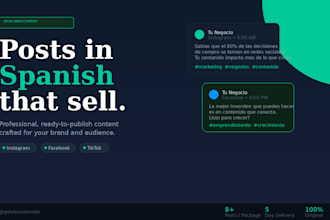 create professional social media posts in spanish for your business