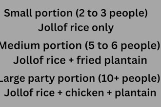 cook jollof and fried rice for you