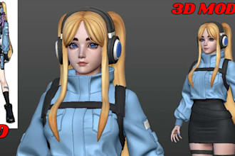 convert your 2d image to 3d printable character or figurine stl for 3d printing