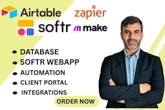 build airtable,airtable database,automation,zapier,softr webapp