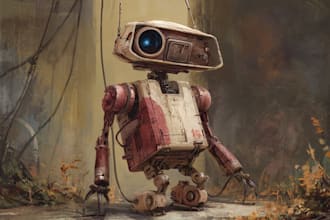 create unique robot character illustrations for games