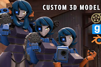create, port custom player models into garrys mod, sfm, vrchat, rig vrchat model