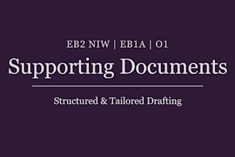draft immigration supporting documents for eb2 niw, eb1a or o1