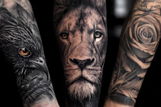 create professional tattoo design in realism style