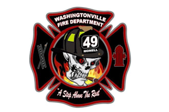 design high quality fire fighter mascot logo with t shirt design