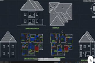 do auto cad 2d floor plan design and architectural plans