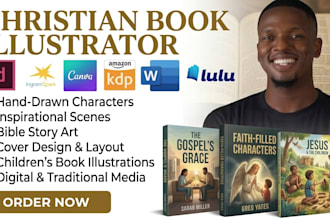 create christian book illustrations, biblical artwork, children bible art