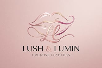 design a glossy and stylish lip gloss logo
