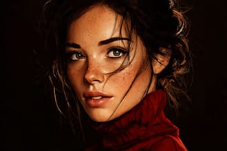 create realistic digital portrait illustration