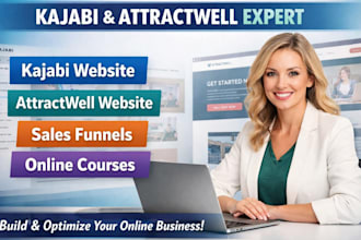 kajabi website kajabi landing page attractwell site online course funnel setup