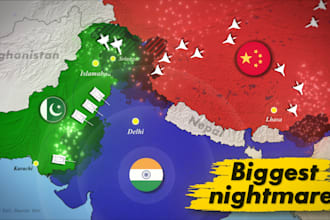 design a custom map based youtube thumbnail for news and geopolitics