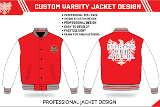 create professional varsity jacket design with 3d mockup