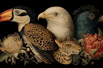 draw birds or animals in scientific illustration digitally