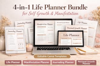 design life manifestation and personal growth canva planner for sellers, etsy