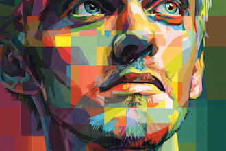 create a face into color vector art portrait