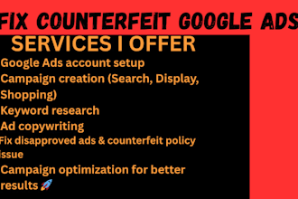 setup google ads account and fix any ggogle ads suspension
