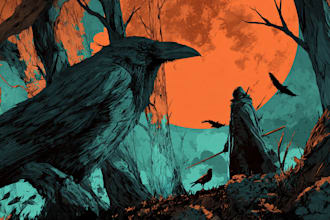 make a dark art illustration