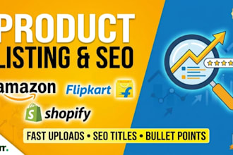 create SEO product listings for amazon flipkart and shopify