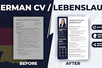 write a professional german ats friendly lebenslauf for jobs