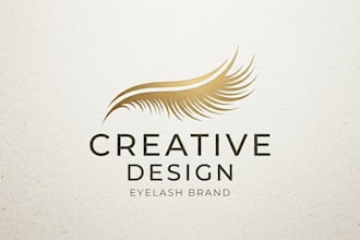 design a beautiful and elegant eyelash logo for your brand