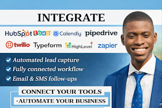 integrate hubspot zoho calendly pipedrive twilio typeform highlevel zapier zoom