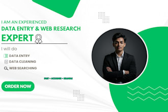 be your expert data entry and web research assistant